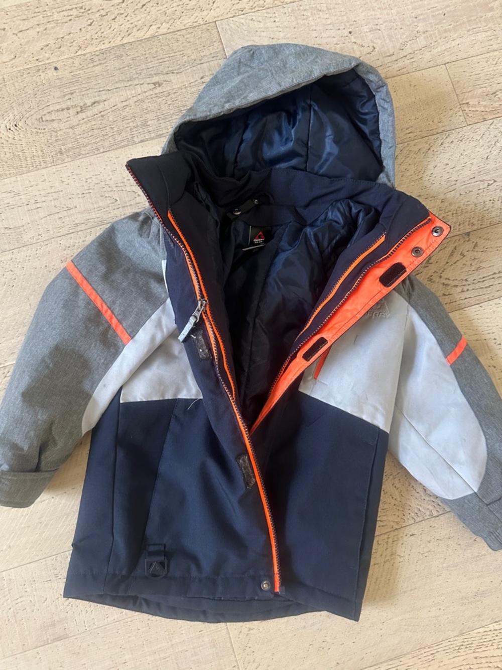 Gerry Weber Kids Colorblock Puffer Jacket in Navy, Gray & Orange